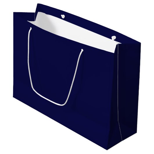 Dunkle Navy Blue solide minimalistisch Große Geschenktüte (Vorderseite Schrägansicht)