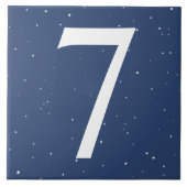 Dunkle Navy Blue Starry Night House Nr. 7 Seven Fliese (Vorderseite)