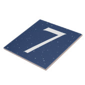 Dunkle Navy Blue Starry Night House Nr. 7 Seven Fliese (Seite)