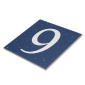 Dunkle Navy Blue Starry Night House Number 9 Nr. Fliese (Seite)