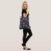 Dunkle Navy-Blumen-Tasche Tasche (Am Model)