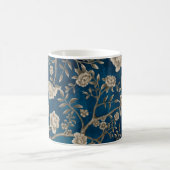 Dunkle Navy Chinoiserie Blume & Grüne Kaffeetasse (Mittel)