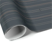 Dunkle Navy Jet Stream Streifen Geschenkpapier (Rolleneckpunkt)