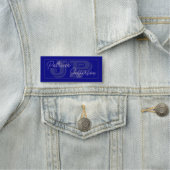 Dunkle Navy Mit Monogramm handgeschriebene Kalligr Namensschild (Beispiel)