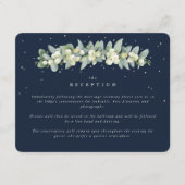 Dunkle Navy Snowberry+Eucalyptus Garland Empfang Begleitkarte (Vorderseite)