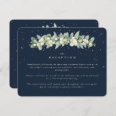 Dunkle Navy Snowberry+Eucalyptus Garland Empfang Begleitkarte (Vorne/Hinten)