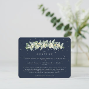 Dunkle Navy Snowberry+Eucalyptus Garland Empfang Begleitkarte