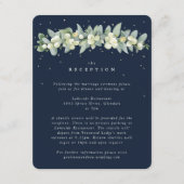 Dunkle Navy Snowberry+Eucalyptus Garland Empfang Begleitkarte (Vorderseite)