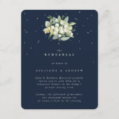 Dunkle Navy Snowberry+Eukalyptus Wedding Probe Begleitkarte (Vorderseite)