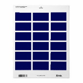 Dunkle Navy Solid Color Adressaufkleber (Vorne)