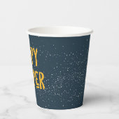 Dunkle Navy und Gelbe Happy Camper Cups Pappbecher (Rückseite)