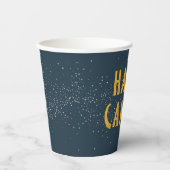 Dunkle Navy und Gelbe Happy Camper Cups Pappbecher (Vorderseite)