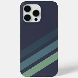 Dunkle Navy und grüne Diagonal Streifen Case-Mate iPhone Hülle