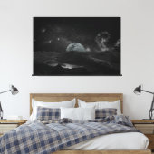 Dunkle Night Moon Light Fantasy Landschaft Leinwanddruck (Insitu (Schlafzimmer))