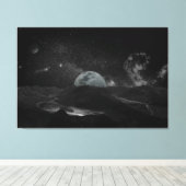 Dunkle Night Moon Light Fantasy Landschaft Leinwanddruck (Insitu (Holzboden))