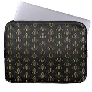 Dunkle Obsidian-Gold-Cyber-Pyramide-Neo-Deco-Rüstu Laptopschutzhülle