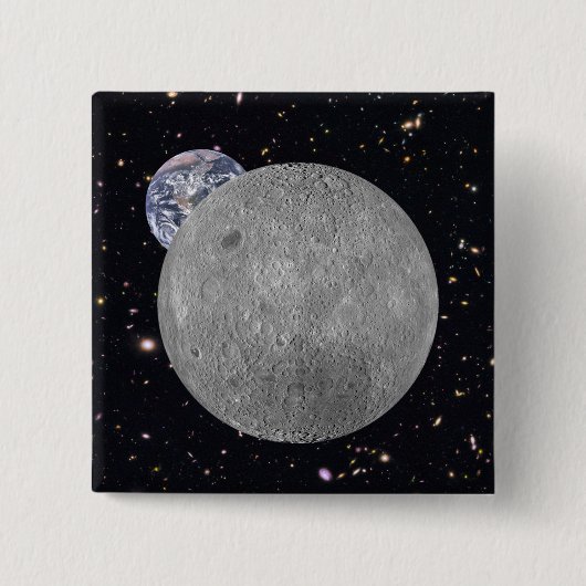 Dunkle oder ferne Seite des Mond Sternenhimmel Button (Vorderseite)