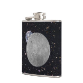 Dunkle oder ferne Seite des Mond Sternenhimmel Flachmann (Links)