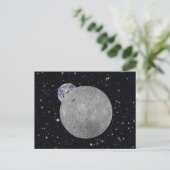 Dunkle oder ferne Seite des Mond Sternenhimmel Postkarte (Stehend Vorderseite)