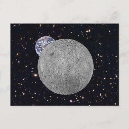 Dunkle oder ferne Seite des Mond Sternenhimmel Postkarte (Vorderseite)
