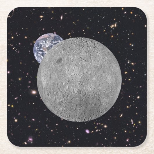 Dunkle oder ferne Seite des Mond Sternenhimmel Rechteckiger Pappuntersetzer (Vorderseite)