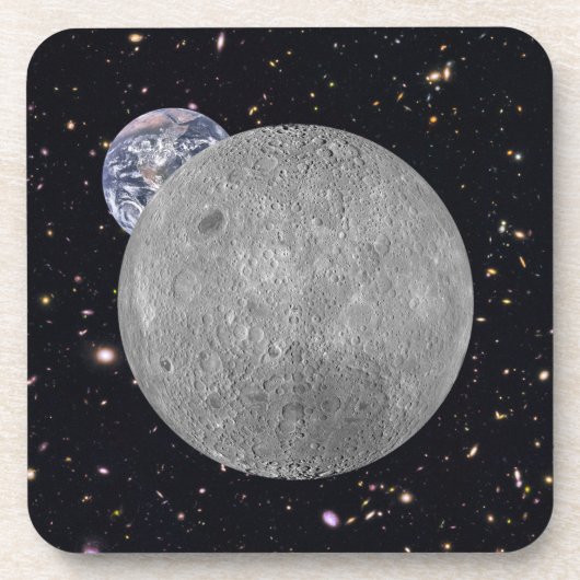 Dunkle oder ferne Seite des Mond Sternenhimmel Untersetzer (Vorderseite)