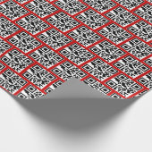 Dunkle oder nizza QR-Codes auf Rot Geschenkpapier (Ecke)