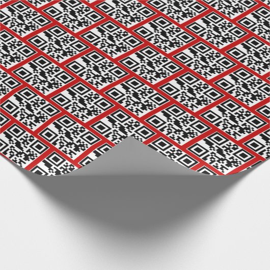 Dunkle oder nizza QR-Codes auf Rot Geschenkpapier (Ecke)