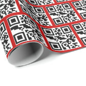Dunkle oder nizza QR-Codes auf Rot Geschenkpapier (Rolleneckpunkt)