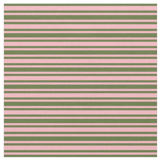 Dunkle Olive Green & Light Pink farbene Linien Stoff (Nahaufnahme)