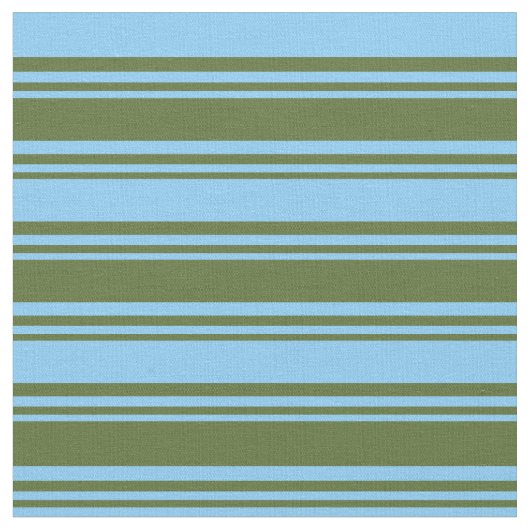 Dunkle Olive Green & Light Sky Blaue Streifen Stoff (Nahaufnahme)