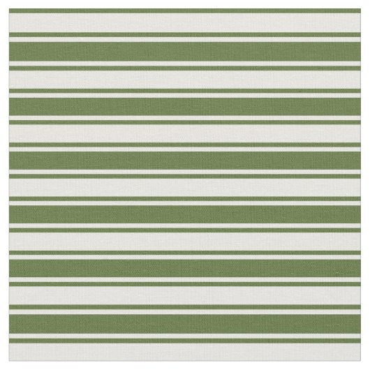 Dunkle Olive Green & Minze Creme Streifen Stoff (Nahaufnahme)