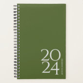 Dunkle Olive Green Personal Weekly Planer (Vorderseite)