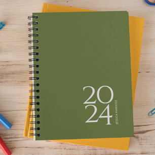 Dunkle Olive Green Personal Weekly Planer