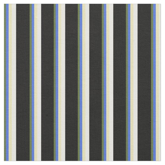 Dunkle Olive Green, Royal Blue, Tan, White & Black Stoff (Nahaufnahme)