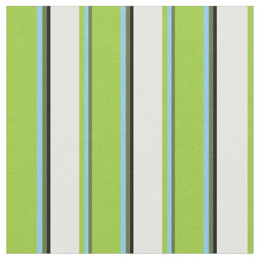 Dunkle Olive Green, Sky Blue, Green, White & Black Stoff (Nahaufnahme)