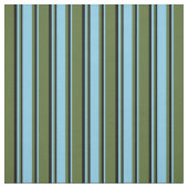 Dunkle Olive Green, Sky Blue und Black Stripes Stoff (Muster)