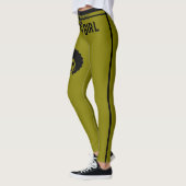 Dunkle Olive Green Solid Color Trendy Afrikanische Leggings (Links)