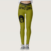 Dunkle Olive Green Solid Color Trendy Afrikanische Leggings (Vorderseite)