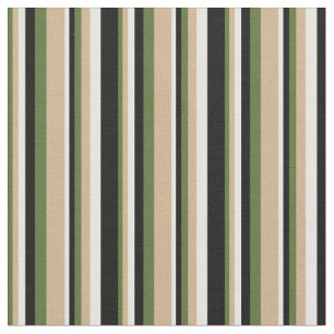 Dunkle Olive Green, Tan, Minze Cream und Schwarz Stoff