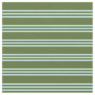Dunkle Olive Green & Turquoise Lines Stoff