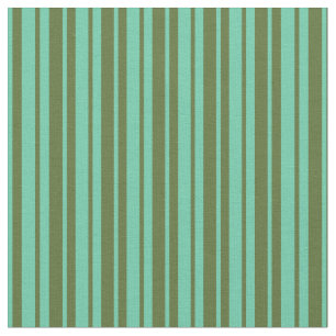 Dunkle Olive Green und Aquamarine Streifen Muster Stoff