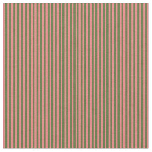 Dunkle Olive Green und Light Coral Lines Stoff