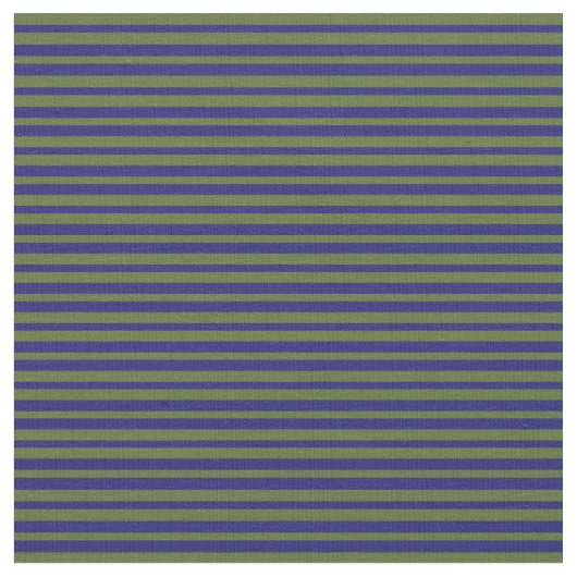 Dunkle Olive Green und Midnight Blue Cfarbene Line Stoff (Nahaufnahme)