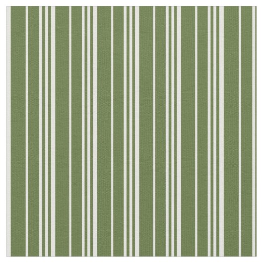 Dunkle Olive Green & White Lines Stoff (Nahaufnahme)