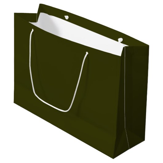 Dunkle Olive Große Geschenktüte (Vorderseite Schrägansicht)