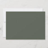 Dunkle Oliven-Monogramm-Hochzeit Bitte vormerken Einladung (Rückseite)