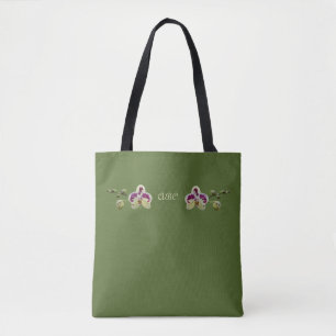 Dunkle olivgrünes Grün-Orchideen ganz vorbei - Tasche
