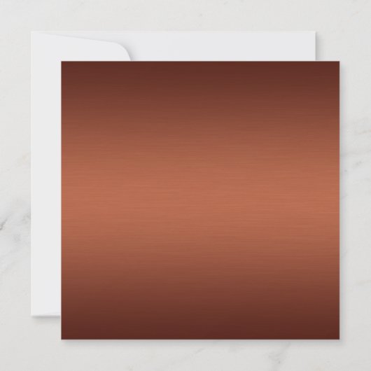 Dunkle Ombre Brushed Copper Wedding Einladung (Rückseite)