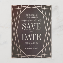 Dunkle Opaline Gemstone Hochzeit Save the Date Ankündigungspostkarte